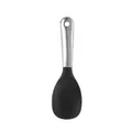 Durable non-stick black silicone rice paddle featuring a 304 stainless steel handle - 304 Stainless Steel Style / Black