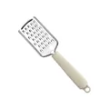 Durable stainless steel cheese grater featuring a beige anti-slip ergonomic handle - Flat Grater Style B (Large Hole)