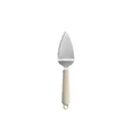 Professional serrated stainless steel cake server with cream ribbed non-slip handle - Serrated Triangle Shovel