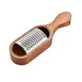 Solid wood cheese grater with stainless steel blades and food catcher storage box - Handle Type / 1 Piece
