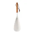 Professional heat-resistant white silicone duckbill spatula spoon with a wooden handle - L / White