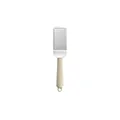 Stainless steel serrated cake server with ergonomic beige ribbed handle for baking - Serrated Square Shovel
