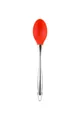 Red silicone kitchen cooking spoon with stainless steel handle and hanging loop - Small Spoon / Red