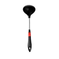 Cucharón de silicona negra con mango de acero inoxidable y marcas de escala interna - Cucharón Negro
