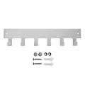 Brushed stainless steel wall-mounted hook rack with 6 hooks and installation hardware. - Wall-Mounted Style / 6 Hooks (430 Stainless Steel) / Silver
