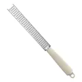 Stainless steel cheese grater zester with cream-colored non-slip handle for kitchen - Long Grater
