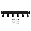Professional black wall-mounted coat rack with 6 hooks and mounting hardware kit. - Wall-Mounted Style / 6 Hooks (Carbon Steel) / Black