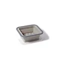 Professional grey collapsible silicone food storage box with 500ml measurement markings - Small 1-Compartment / Gray