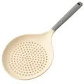Heat-resistant silicone skimmer spoon for cooking, straining noodles and frying. - Gray Handle Off-white Style (Style A)