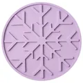 Purple round silicone snowflake patterned heat-resistant insulation mat for kitchen tables - Purple