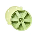 Light green cheese-shaped silicone mold for baby food steaming cakes and ice making - 6 Grids With Lid / Green