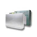 4-piece color-coded kitchen cutting board set with silver vertical storage case - 4-Board Set Style