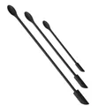 3-piece set of black double-ended silicone mini spatulas and spoons for small jars - Three-Piece Set / Black