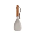 Hitzebeständiger Silikon-Spatel-Löffel mit ergonomischem Holzgriff und Aufhängeschlaufe - S / Khaki