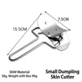 Small 304 stainless steel dumpling skin cutter tool with dimensions 15.5x7.5cm - Small Dough Cutter / Box Packaging