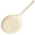 Durable cream-colored heat-resistant silicone skimmer spoon for kitchen use and cooking - Solid Off-white Style (Style B)
