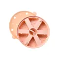 Pink cheese-shaped 6-cavity silicone baby food mold with lid for steaming snacks - 6 Grids With Lid / Pink