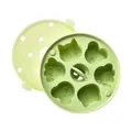 Premium light green silicone steaming mold with cute animal shapes for baby food - 6 Cavities with Lid / Green