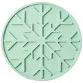 Mint green snowflake pattern silicone coaster heat resistant mat for kitchen table - Green