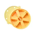 Orange cheese-shaped silicone mold with yellow lid for making baby food and cakes - 6 Grids With Lid / Yellow