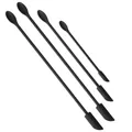 Set of 4 black silicone double-ended mini spatulas for jars jam and cosmetic bottles - Four-Piece Set / Black
