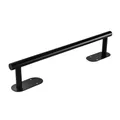 Matte black wall-mounted single towel bar for kitchen or bathroom storage, sleek minimalist style - Double Base Holder