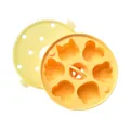 Yellow silicone baby food mold featuring cute animal shapes for healthy steamed rice cakes - 6 Cavities with Lid / Yellow