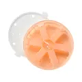 Round peach cheese-shaped silicone baby food steamer mold with translucent white lid - 6 Grids With Lid / Semi-transparent Pink