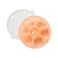 Moule en silicone orange en forme d'animal pour aliments de bébé avec couvercle translucide - 6 Cavités avec Couvercle / Rose Semi-transparent