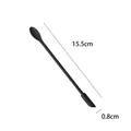 Mini espátula profesional de silicona negra de doble extremo con 15,5 cm de largo - Corneta / Negro