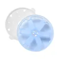 Light blue cheese-shaped silicone mold for baby food supplement steam cakes and ice - 6 Grids With Lid / Semi-transparent Blue