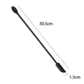 Mini espátula de silicona negra de doble cabezal de 30,5 cm para tarros de mermelada y botes - Trombón / Negro