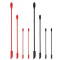 Juego de mini espátulas de silicona de doble punta rojas y negras para tarros - Juego Mixto de 8 Piezas
