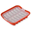 Red and white silicone mini sausage mold with 12 cavities for baby food preparation - Small Sausage Style / Red