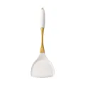 Elegante witte siliconen spatel met goudkleurig roestvrijstalen handvat - Chinese Spatel / Wit