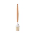 White silicone basting brush with high quality natural wooden handle for kitchen use - Oil Brush / White