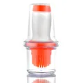 Orange silicone oil brush with transparent storage cover for kitchen baking and BBQ - Orange