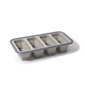 Grey 4-compartment foldable silicone freezer tray with clear lid and cup markings - Large 4-Compartments / Gray