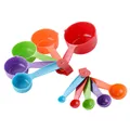 10-piece colorful plastic measuring cup and spoon set with embossed measurement scales - Colorful Measuring Cups And Spoons 10-Piece Set (Random Color)