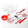Professional 7-piece canning kit with red handles for making home preserves and jams - Set / Box Packaging / Red