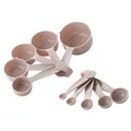 Mauve 10-delige kunststof maatbeker en maatlepel set voor nauwkeurig bakken en koken - 10-delige set / Beige