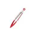 Pince de cuisine en silicone rouge et inox pour cuisiner, pâtisser et servir les plats - 7" / Rouge