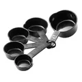 Black plastic measuring cup set with engraved capacity markings for baking - Measuring Cup Set with Pour Spout / Five-Piece Set / Black