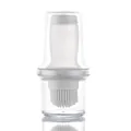 White silicone oil bottle brush with transparent storage lid for kitchen baking - Grey/White