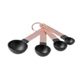 Copper-plated stainless steel measuring spoons set with black bowls for precise baking - Copper-Plated Measuring Spoon / Black