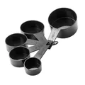 5-piece set of black plastic measuring cups and spoons for accurate baking measurement - Black Measuring Cup / Five-Piece Set