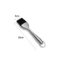 Durable 20cm stainless steel basting brush with heat-resistant silicone bristles for BBQ - Small Stainless Steel Handle Brush