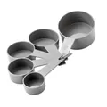 Gray plastic nesting measuring cup set for baking in five different sizes - Grey Measuring Cup / Five-Piece Set