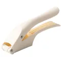Manual 2-in-1 creamy white garlic press and mincer for effortless kitchen mincing - White