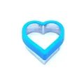 Heart-shaped stainless steel sandwich and cookie cutter with ergonomic blue grip - Heart
